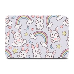 Seamless Pattern With Cute Rabbit Character Plate Mats by Vaneshart