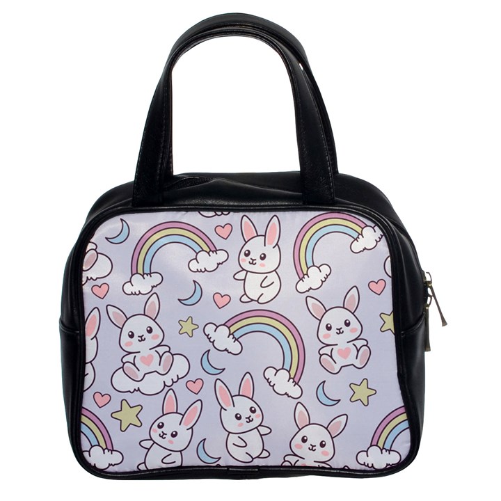 Seamless Pattern With Cute Rabbit Character Classic Handbag (Two Sides)