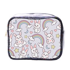 Seamless Pattern With Cute Rabbit Character Mini Toiletries Bag (one Side) by Vaneshart