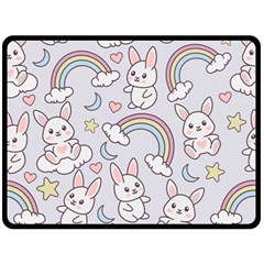 Seamless Pattern With Cute Rabbit Character Fleece Blanket (large)  by Vaneshart