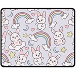 Seamless Pattern With Cute Rabbit Character Fleece Blanket (Medium)  60 x50  Blanket Front