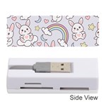 Seamless Pattern With Cute Rabbit Character Memory Card Reader (Stick) Front