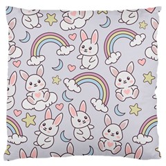 Seamless Pattern With Cute Rabbit Character Standard Flano Cushion Case (two Sides) by Vaneshart