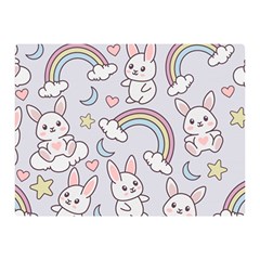 Seamless Pattern With Cute Rabbit Character Double Sided Flano Blanket (mini)  by Vaneshart