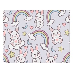 Seamless Pattern With Cute Rabbit Character Double Sided Flano Blanket (large)  by Vaneshart