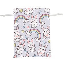 Seamless Pattern With Cute Rabbit Character  Lightweight Drawstring Pouch (xl) by Vaneshart