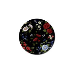 Floral Folk Fashion Ornamental Embroidery Pattern Golf Ball Marker (4 Pack) by Vaneshart