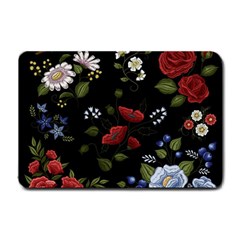 Floral Folk Fashion Ornamental Embroidery Pattern Small Doormat  by Vaneshart