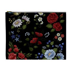 Floral Folk Fashion Ornamental Embroidery Pattern Cosmetic Bag (xl)