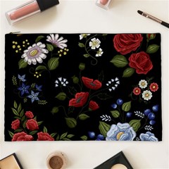 Floral Folk Fashion Ornamental Embroidery Pattern Cosmetic Bag (xxl)