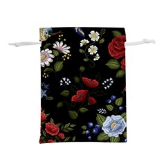 Floral Folk Fashion Ornamental Embroidery Pattern Lightweight Drawstring Pouch (s) by Vaneshart