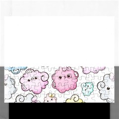 Cute Doodle Cartoon Seamless Pattern Rectangular Jigsaw Puzzl by Vaneshart