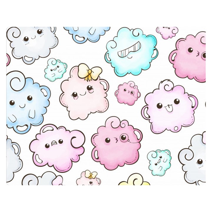 Cute Doodle Cartoon Seamless Pattern Double Sided Flano Blanket (Medium) 