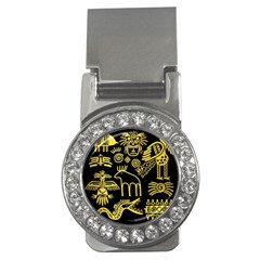 Golden Indian Traditional Signs Symbols Money Clips (cz)  by Vaneshart