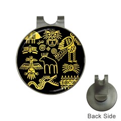 Golden Indian Traditional Signs Symbols Hat Clips With Golf Markers by Vaneshart