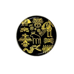 Golden Indian Traditional Signs Symbols Hat Clip Ball Marker by Vaneshart