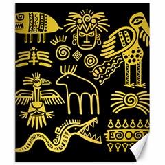 Golden Indian Traditional Signs Symbols Canvas 20  X 24  by Vaneshart