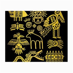 Golden Indian Traditional Signs Symbols Small Glasses Cloth (2 Sides) by Vaneshart