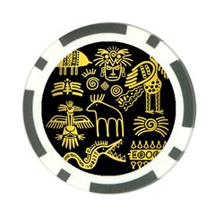 Golden Indian Traditional Signs Symbols Poker Chip Card Guard (10 Pack) by Vaneshart