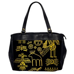 Golden Indian Traditional Signs Symbols Oversize Office Handbag by Vaneshart