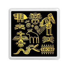 Golden Indian Traditional Signs Symbols Memory Card Reader (square) by Vaneshart