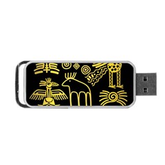 Golden Indian Traditional Signs Symbols Portable Usb Flash (one Side) by Vaneshart