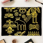 Golden Indian Traditional Signs Symbols Cosmetic Bag (XXXL) Back