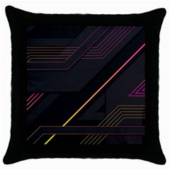 Gradient Geometric Shapes Dark Background Throw Pillow Case (black) by Vaneshart