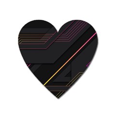 Gradient Geometric Shapes Dark Background Heart Magnet by Vaneshart