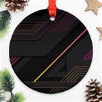 Gradient Geometric Shapes Dark Background Round Ornament (Two Sides) Front