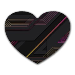 Gradient Geometric Shapes Dark Background Heart Mousepads by Vaneshart