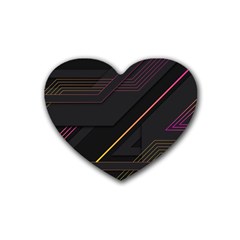 Gradient Geometric Shapes Dark Background Heart Coaster (4 Pack) 