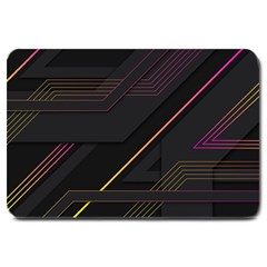 Gradient Geometric Shapes Dark Background Large Doormat  by Vaneshart