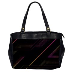 Gradient Geometric Shapes Dark Background Oversize Office Handbag by Vaneshart