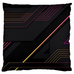 Gradient Geometric Shapes Dark Background Large Cushion Case (two Sides) by Vaneshart