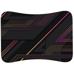 Gradient Geometric Shapes Dark Background Velour Seat Head Rest Cushion by Vaneshart