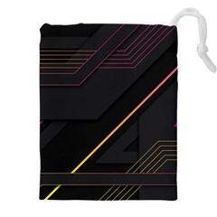 Gradient Geometric Shapes Dark Background Drawstring Pouch (5xl)