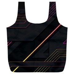 Gradient Geometric Shapes Dark Background Full Print Recycle Bag (xxxl)