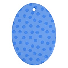 Dots With Points Light Blue Ornament (oval)