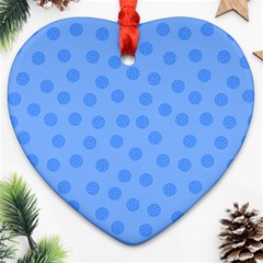 Dots With Points Light Blue Ornament (heart)