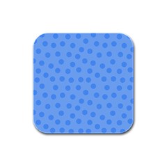 Dots With Points Light Blue Rubber Square Coaster (4 Pack) 