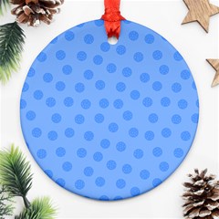 Dots With Points Light Blue Round Ornament (two Sides) by AinigArt