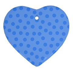 Dots With Points Light Blue Heart Ornament (two Sides) by AinigArt