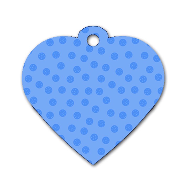 Dots With Points Light Blue Dog Tag Heart (Two Sides)