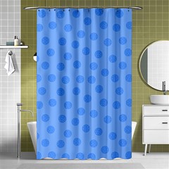 Dots With Points Light Blue Shower Curtain 48  X 72  (small)  by AinigArt