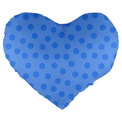 Dots With Points Light Blue Large 19  Premium Heart Shape Cushions by AinigArt