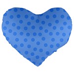 Dots With Points Light Blue Large 19  Premium Heart Shape Cushions Front