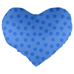 Dots With Points Light Blue Large 19  Premium Heart Shape Cushions Back