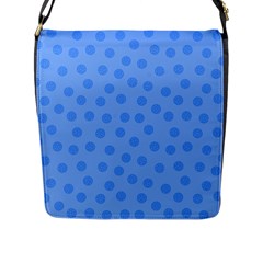 Dots With Points Light Blue Flap Closure Messenger Bag (l) by AinigArt