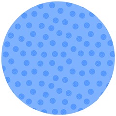 Dots With Points Light Blue Wooden Puzzle Round by AinigArt